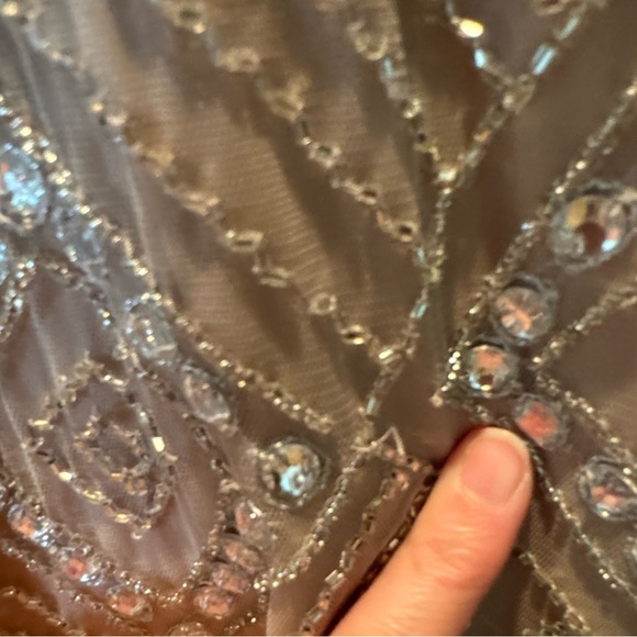 Adrienne Patel champagne colored dress- sequin. EUC - Picture 5 of 7